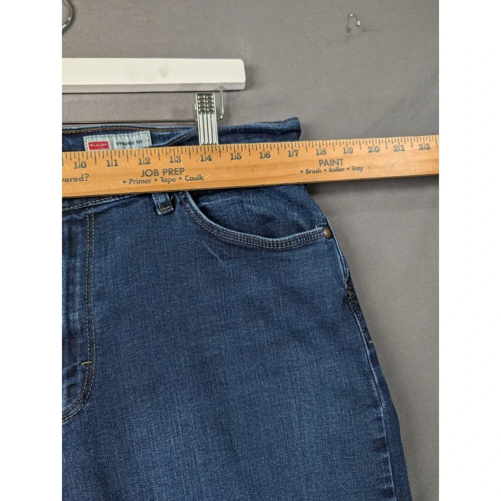 Wrangler Men's Straight Fit Blue Denim Jeans Size 36x30